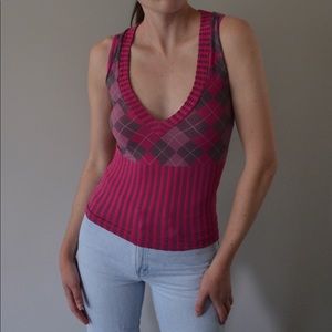 Pink Argyle Tank